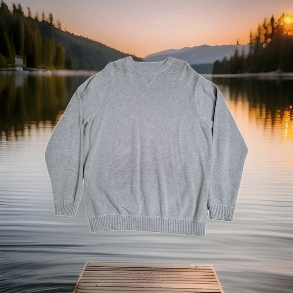 Eddie Bauer Other - Eddie Bauer 100% Cotton Crewneck Sweater Men's XL Tall Gray Textured Knit